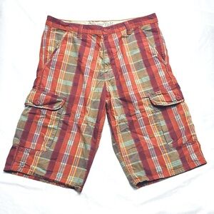 Vintage Levis SilverTab Plaid Cargo Shorts Y2K Mens 36